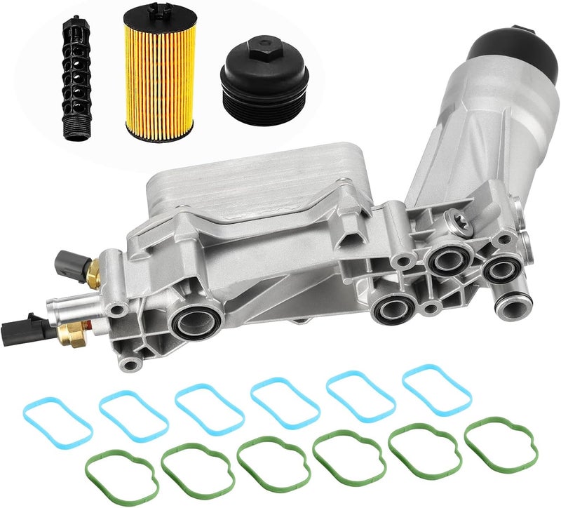 ISINFLASH 926-876 Aluminum Engine Oil Cooler Filter Housing Fit for Dodge Journey Charger Challenger Caravan Durango Avenger Wrangler Grand Cherokee Chrysler 200 300 Town Country 2011-2016 - Image 1